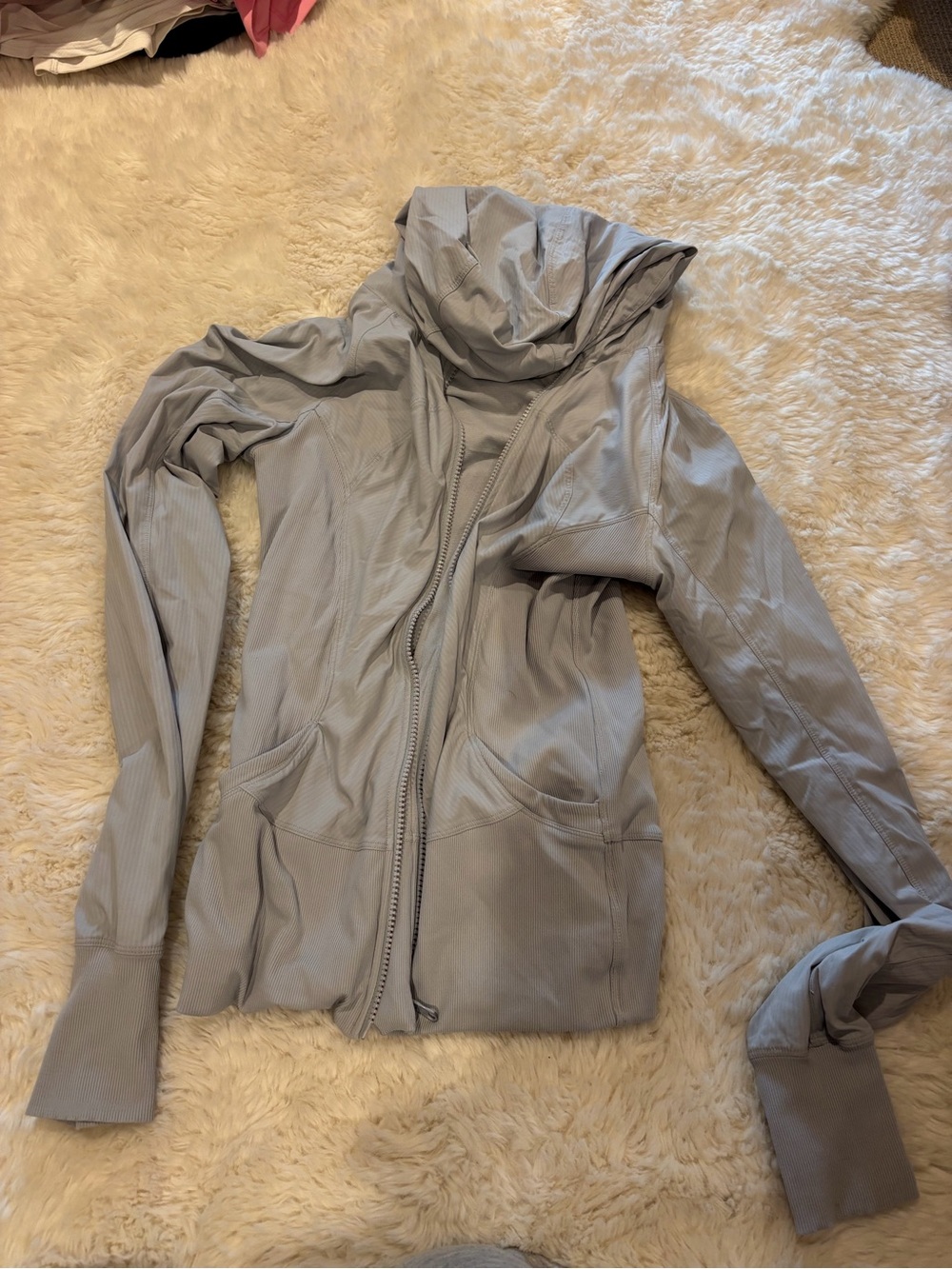 Lululemon Women's Light Gray Zip-Up Hooded Jacket